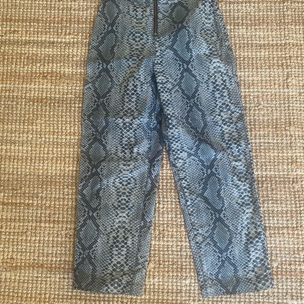 Etica Snake Print Pants - Gray and Black